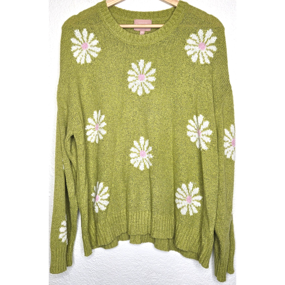 Show Me Your MuMu Green Daisy Sweater